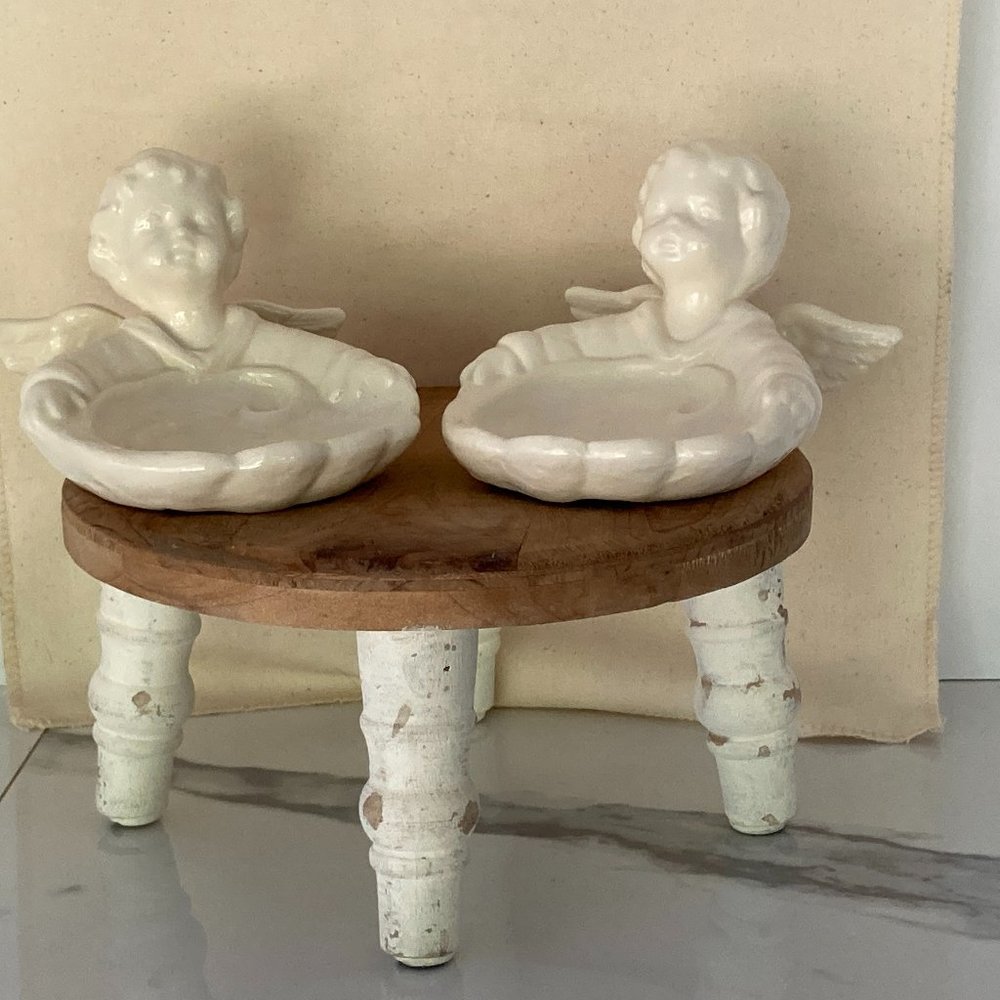 SOLD INDIVIDUALLY Vintage Cherub Ceramic Dishes, Scioto Cupids Mold S-2143